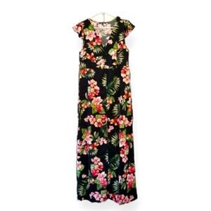 Ambiance maxi button down floral dress, small